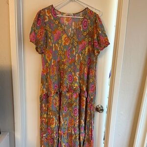 Vibrant Floral Maxi Dress